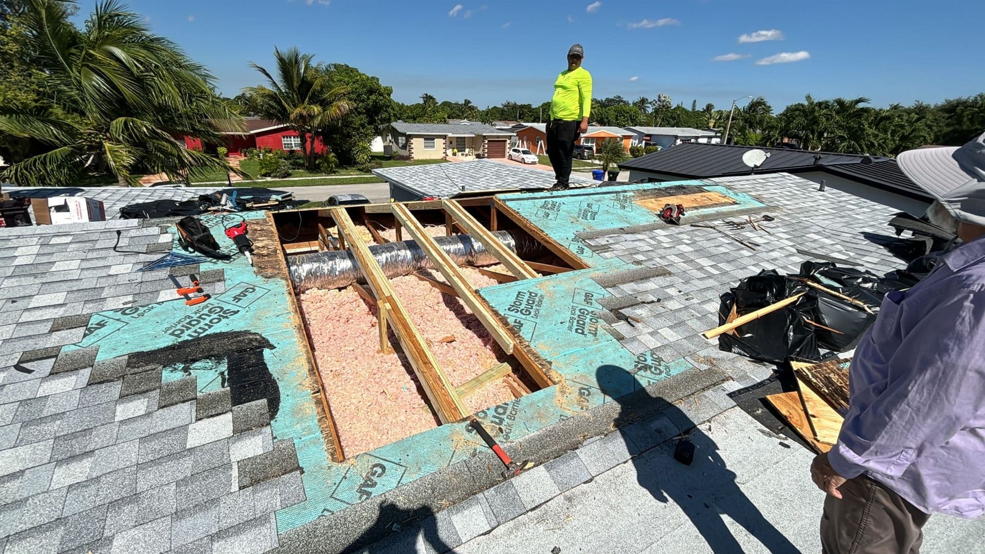 Roof Opening Prepped for Repair
